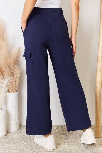 RISEN Full Size High Waist Ultra Soft Knit Flare Pants