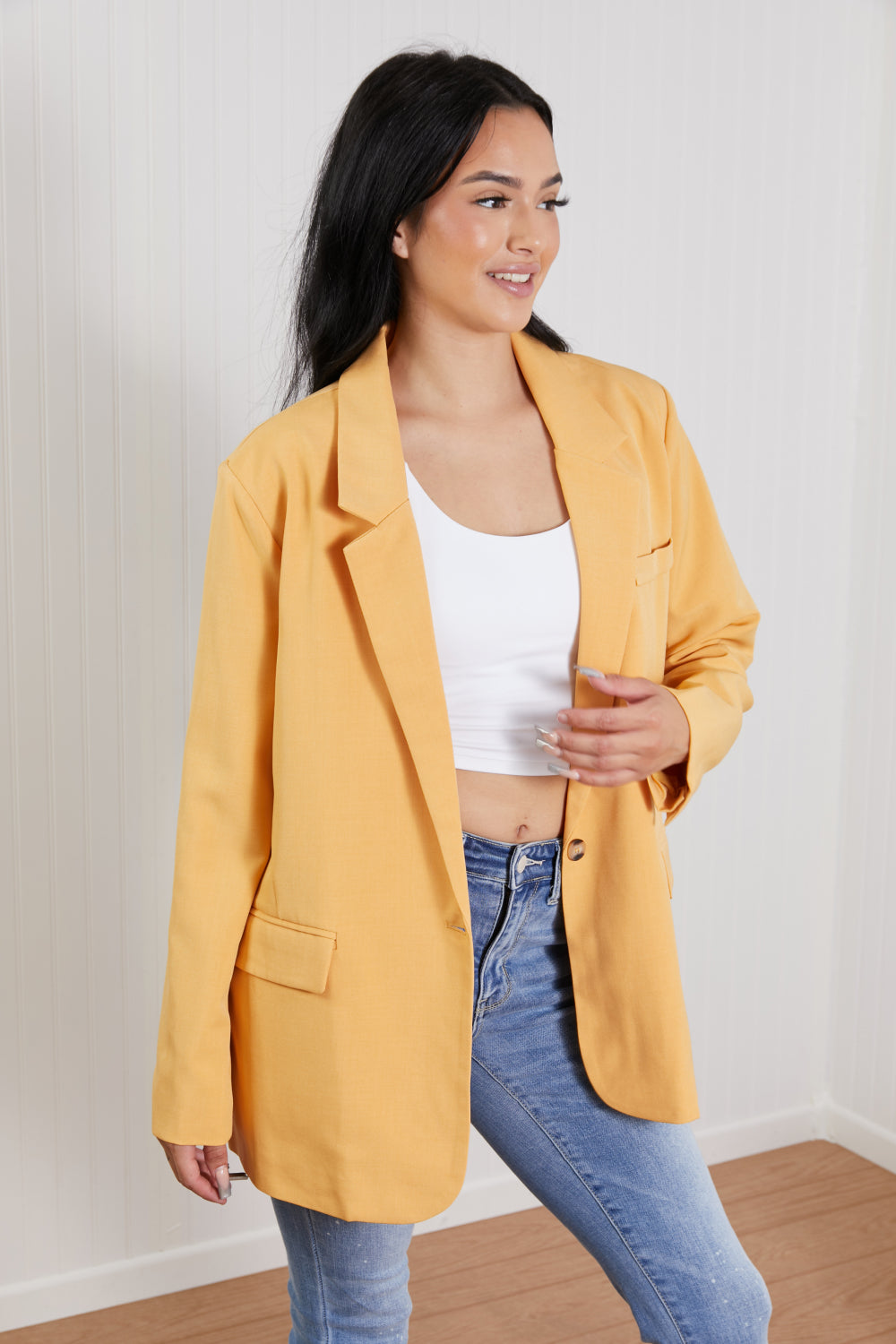 Trend Notes Self Made Blazer in Tangerine – Blue Hawthorn Boutique