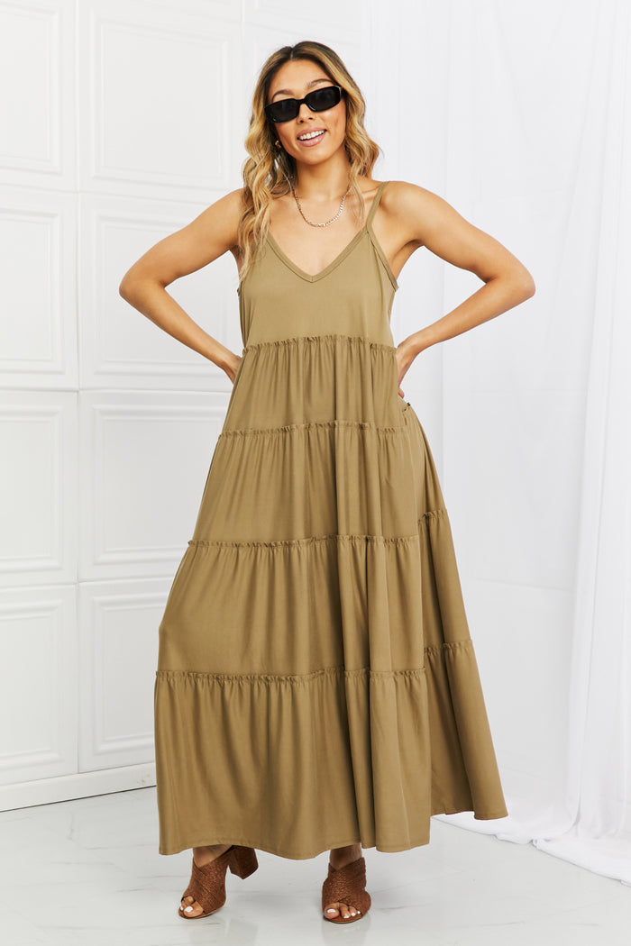 Beach Vibes: Cami Maxi Dress in Mocha