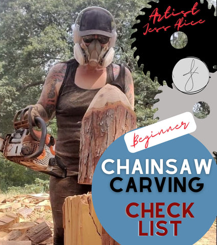 Chainsaw Carving Beginner must have check list for all your chainsaw sculpting needs. quick access links. shopping list, go to materials and tools needed to carve critters from wood