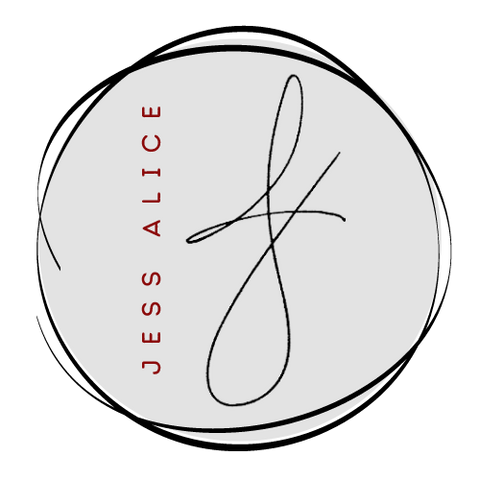 Artist Jess Alice logo brand signature. Chainsaw Carver, Acrylic Painter, crafter, entrepreneur and mountain mama