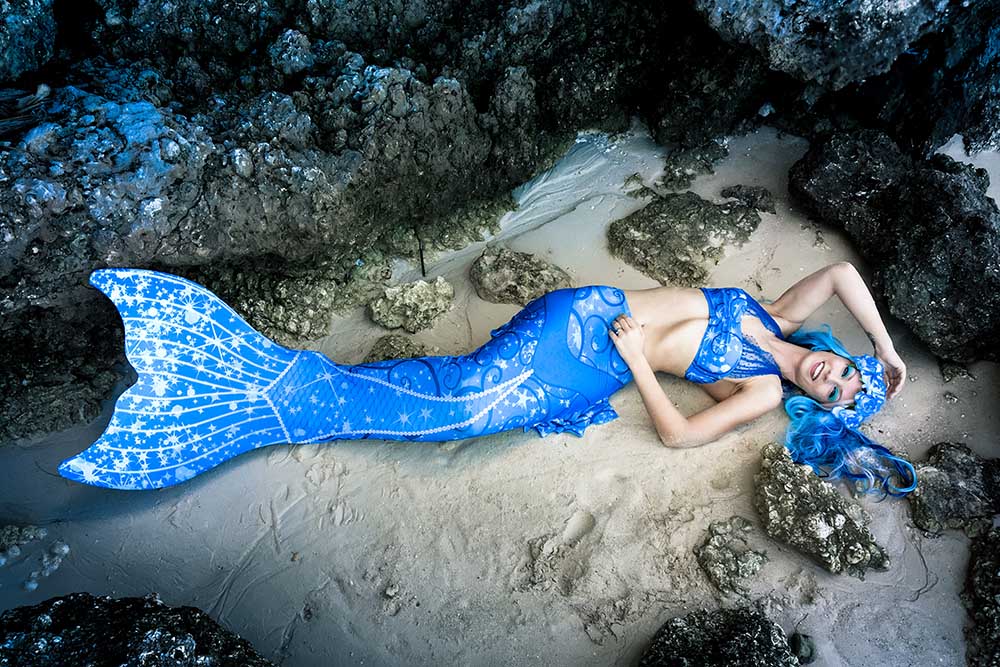 Fotoshooting mit Meerjungfrauenmodel Mermaid Kat