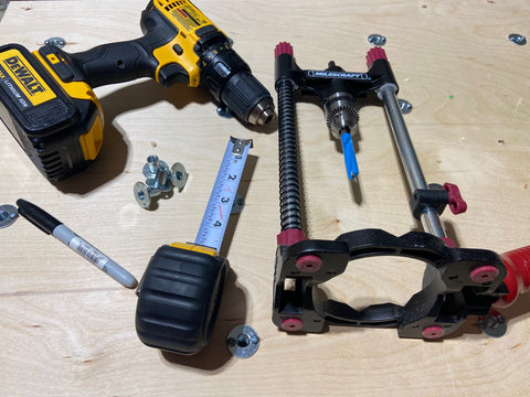 tools needed to drill climbing wall holes