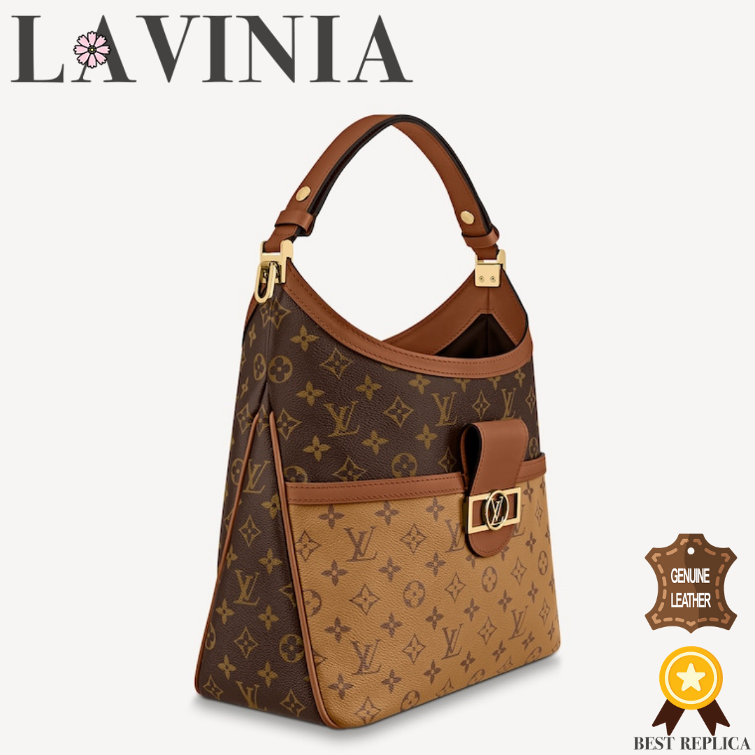 Best-quality-replica-louis-vuitton-m45195-hobo-dauphine-mm-reverse-coated-canvas-lavinia-luxury