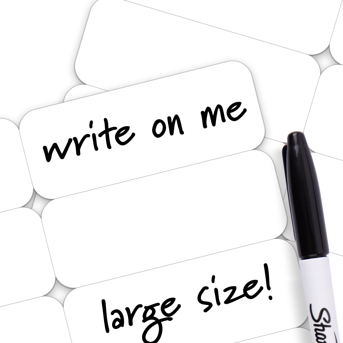 Large Writable Iron-On Name Labels for Clothing with Permanent Laundry Marker