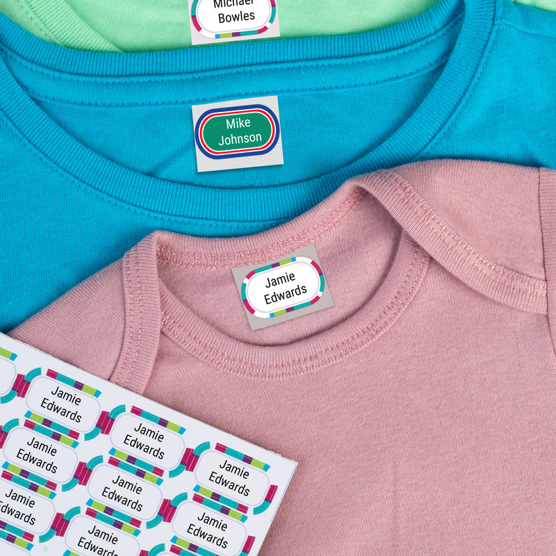 48 color iron-on name labels for clothes