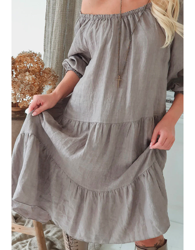 Town Clothes Quince Linen Dress - Camel