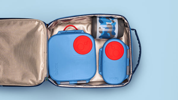 b.box mini lunchbox + snackbox + mini insulated food jar in flexi insulated lunchbag