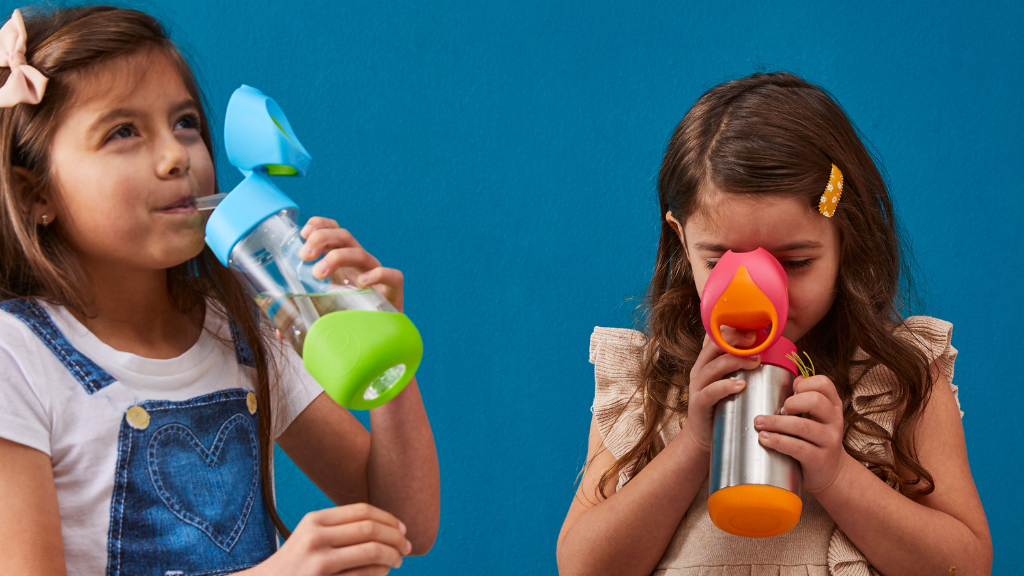 school children with b.box drink bottles