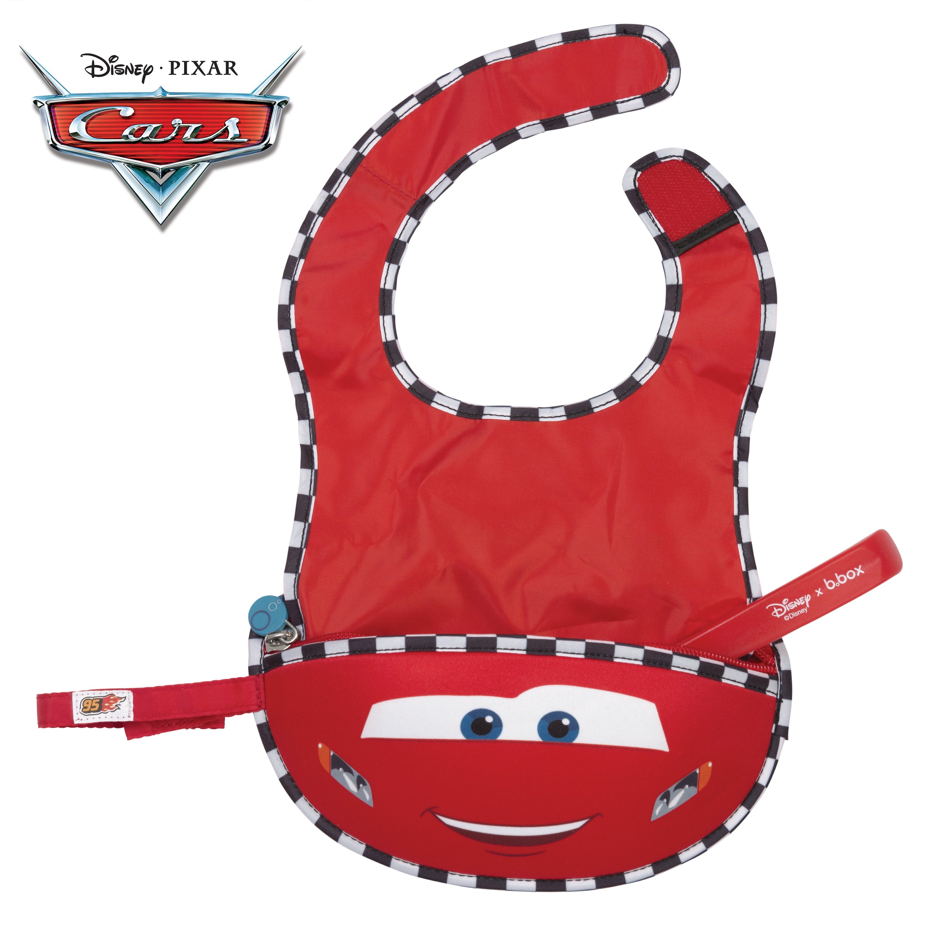 Disney - Lightning McQueen travel bib + flexible spoon (selected regio –   –  for kids