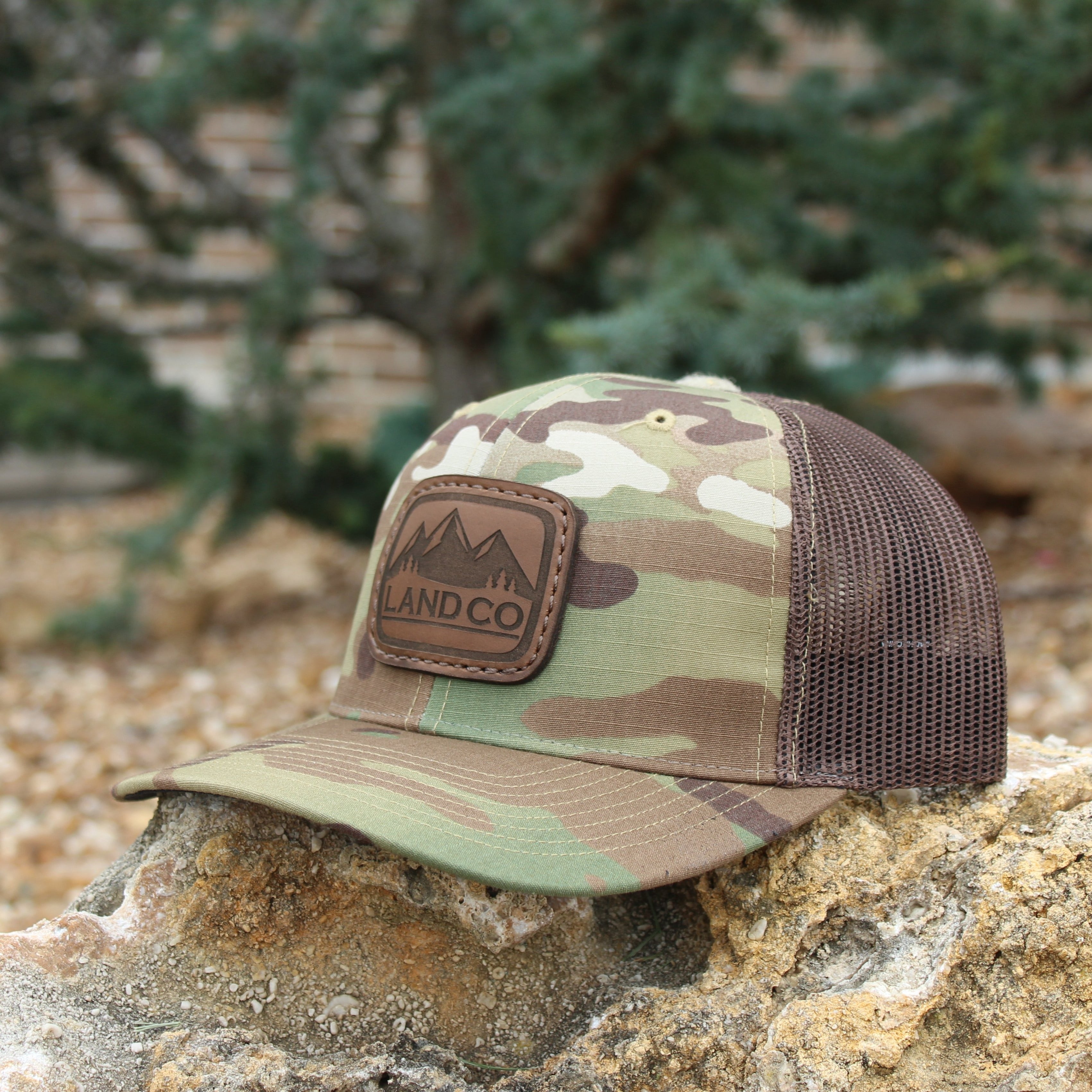 leather camo hat