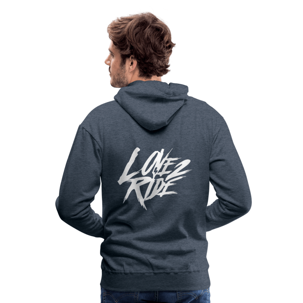 Love 2 Ride - Front/Back Men’s Premium Hoodie - Sons of Battery® - E-MTB Brand & Community