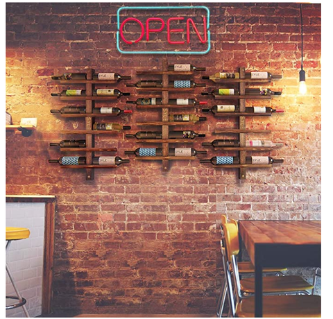 Wall Mounted Wine Rack, Made from Solid Wood