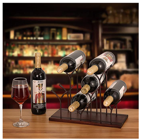 Freestanding Tabletop Wine Bottle Storage Holder