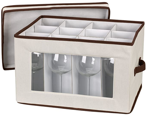 Wine Glasses Canvas Storage Box