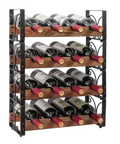 X-cosrack Rustic 16 Bottles Stackable Wine Rack