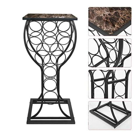 Kings Wine Rack - Metal with Marble Finish