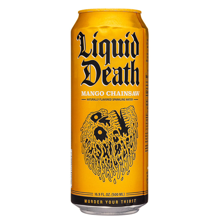 liquid death sparkling water mango