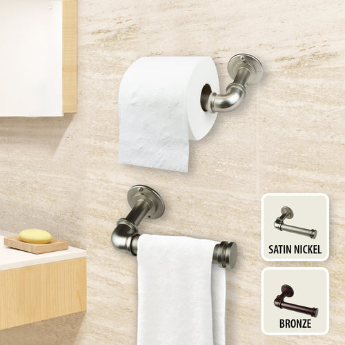 Industrial Pipe Design 4-Piece Bathroom Accessories Set