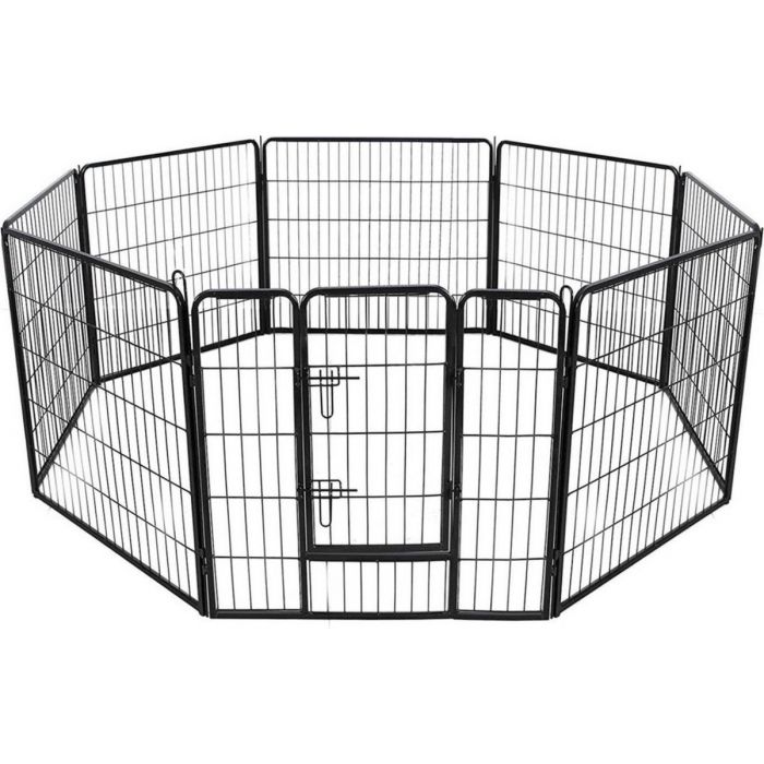 Topmast Premium Puppyren - Zwart - Hondenren - Opvouwbaar - 100 cm hoog - Binnen - Voor Puppy's en Honden