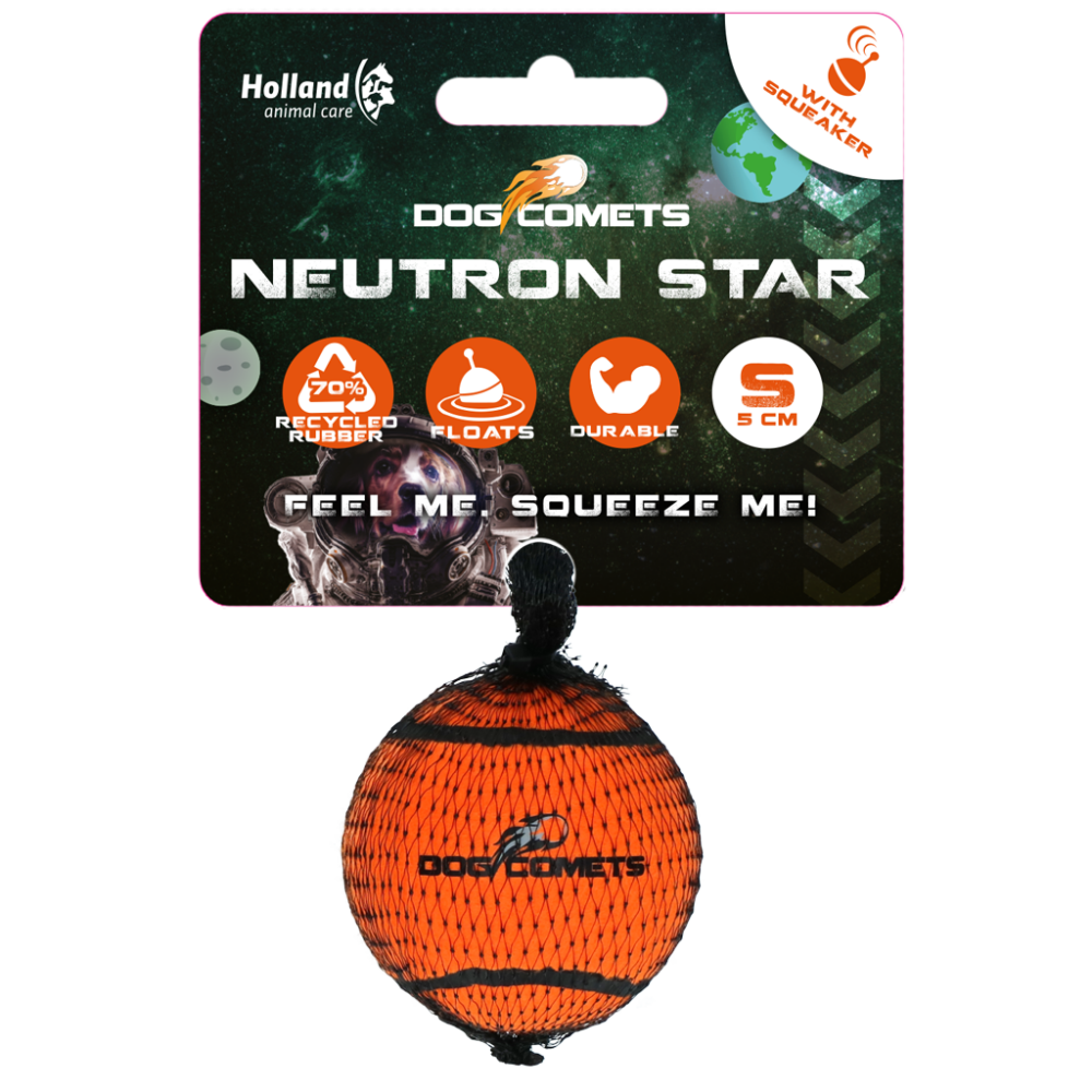 Petsexclusive Dog comets Neutron Star Tennisbal met pieper S Oranje 1st