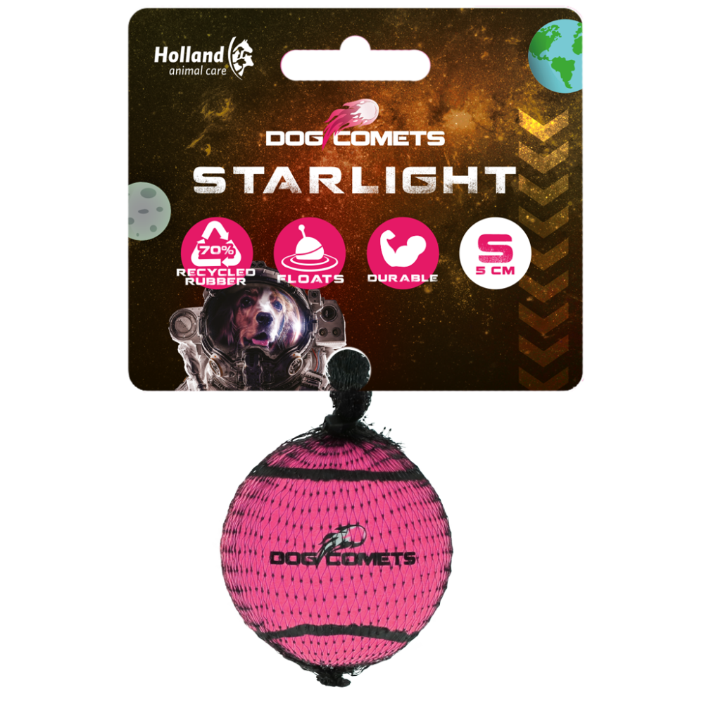 Dog Comets Starlight Tennisbal S Roze 1st