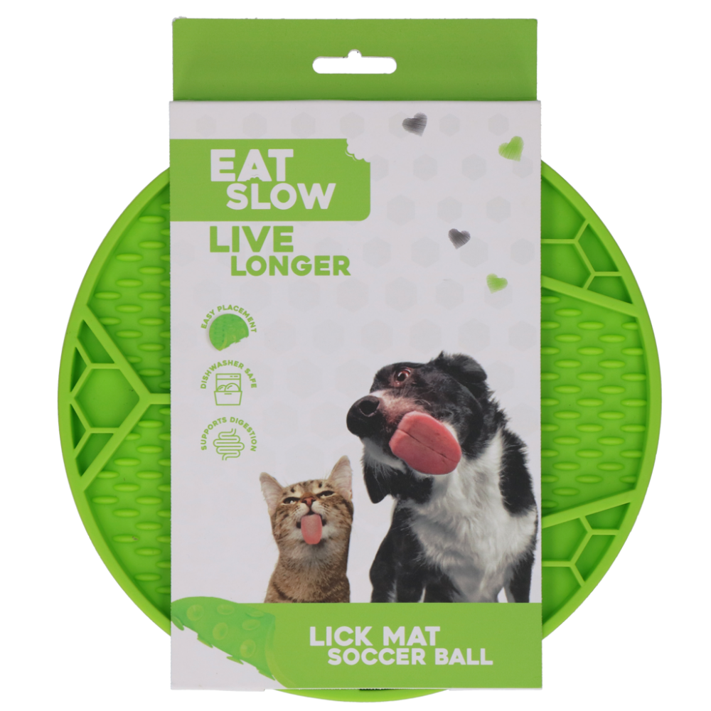 Petsexclusive Eat Slow Live Longer Lick Mat Voetbal Groen