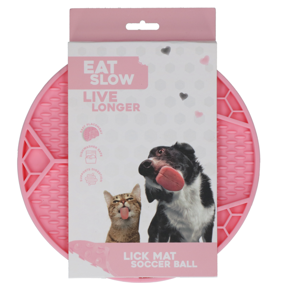 Petsexclusive Eat Slow Live Longer Lick Mat Voetbal Roze