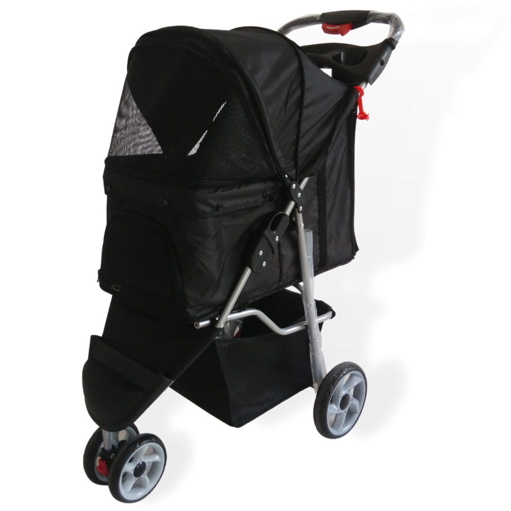 Topmast Modern - Hondenbuggy - Zwart - Inklapbare - 3 Wielen - Comfort Buggy