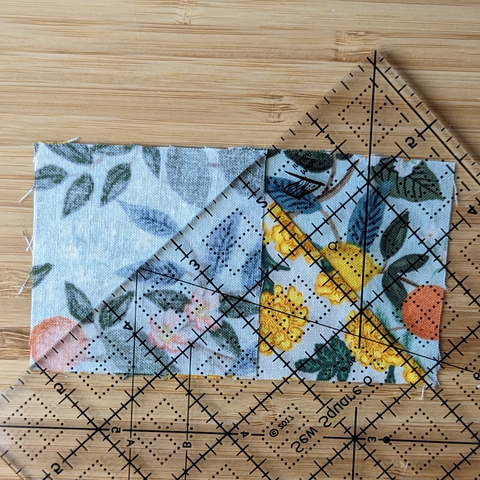 trimming a flying geese block