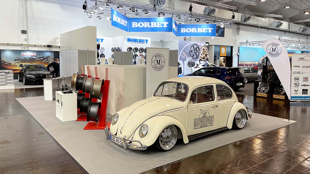 Morris Fenderbaum Essen Motorshow Messestand VW Beetle