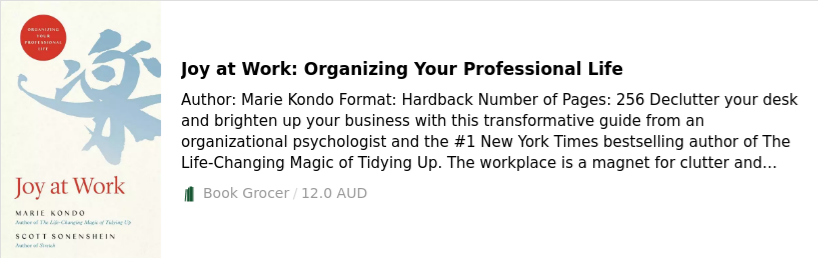 Joy at Work: Organizing Your Professional Life Marie Kondo 9780316423328