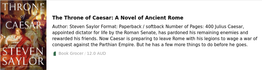 The Throne of Caesar: A Novel of Ancient Rome