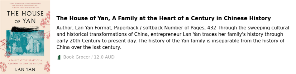 The House of Yan, A Family at the Heart of a Century in Chinese History Lan Yan 9780062899811