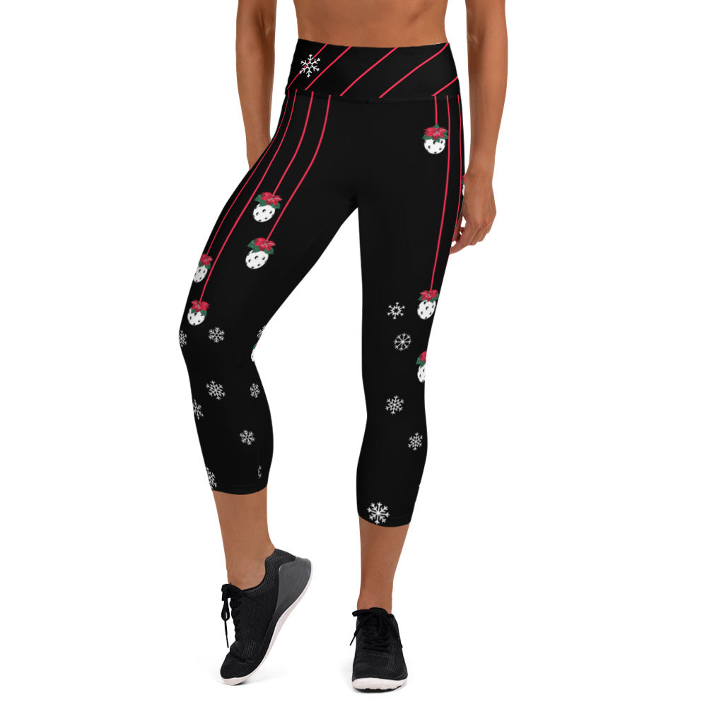 Pickleball Player Capri Leggings - Black - S