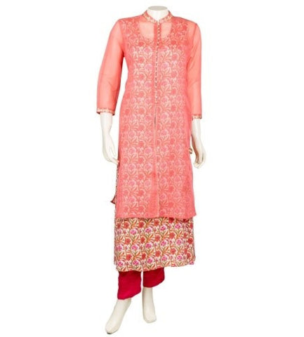 Gotta Patti Chanderi Printed Kurta