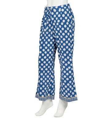 Indigo Polka Dots Pegged Palazzos