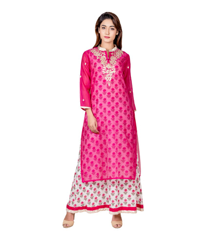 Pink indo western dress for engagement