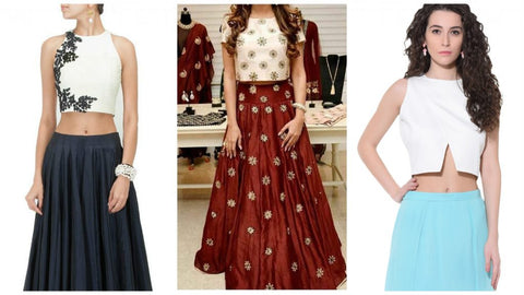 ethnic short tops for long skirts