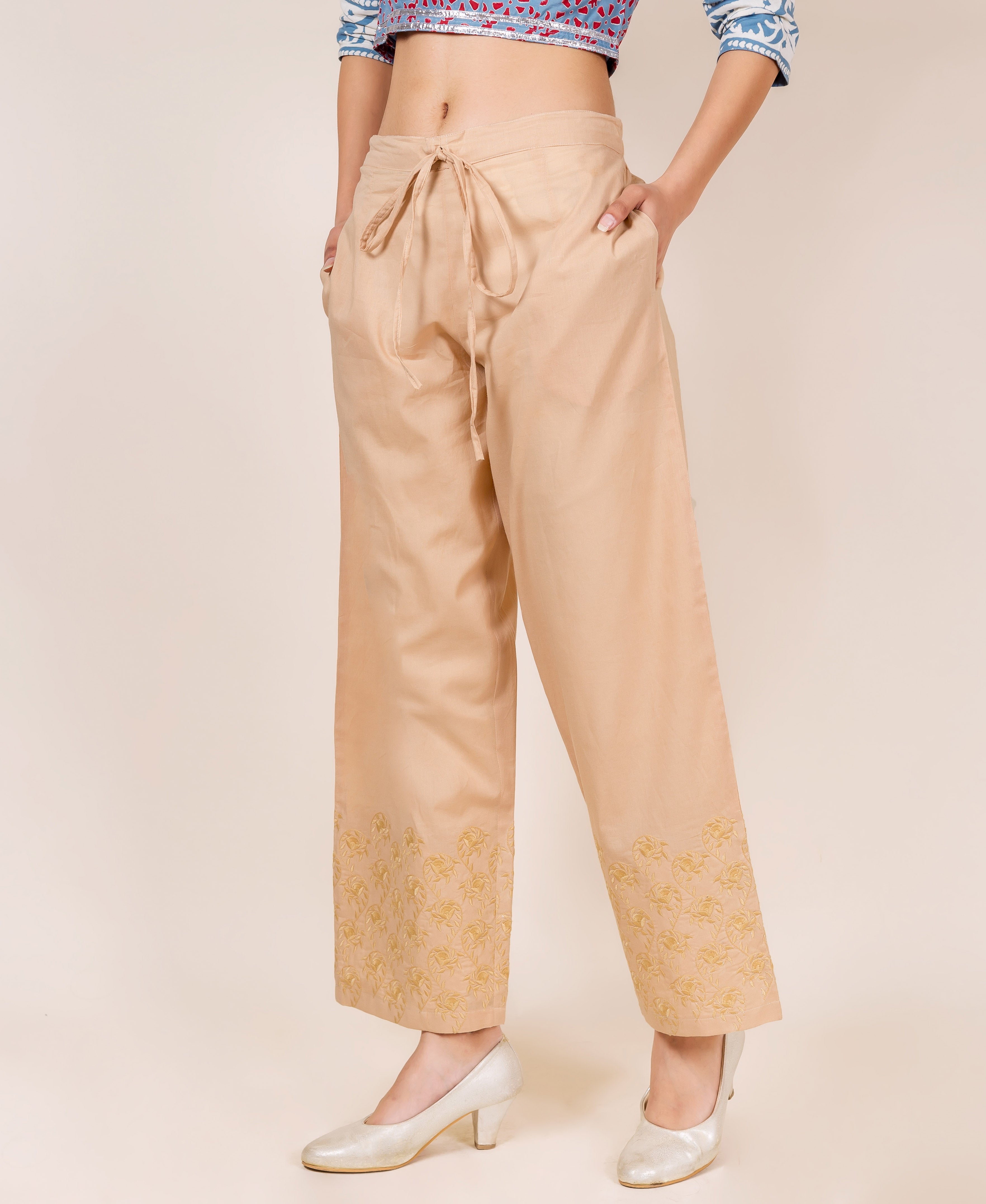 KOTTY Regular Fit Women Cream Trousers - Buy KOTTY Regular Fit Women Cream  Trousers Online at Best Prices in India | Flipkart.com