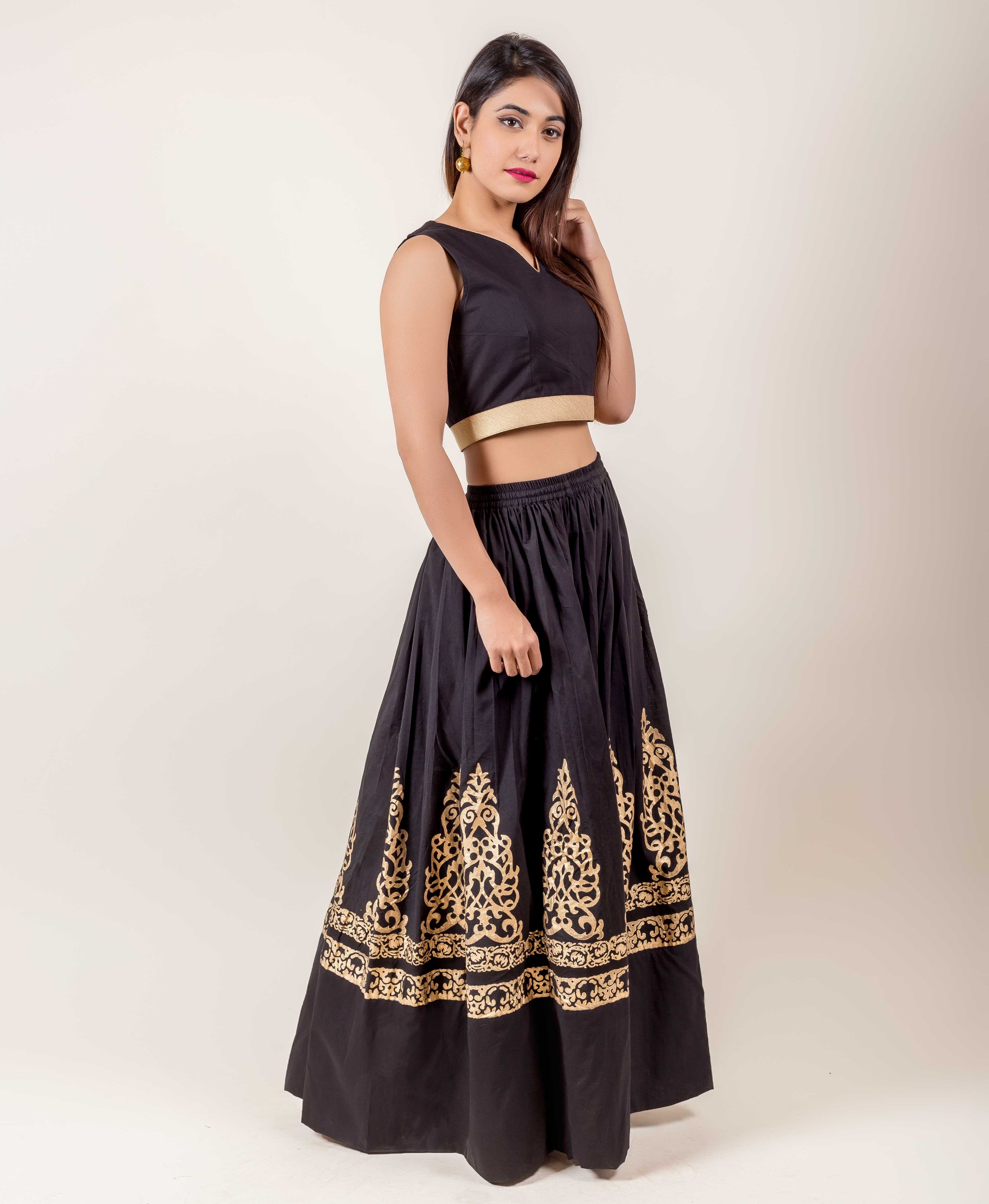 golden indo western dress