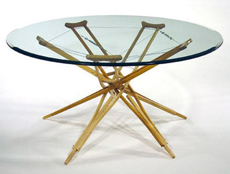 Repurposed crutch table - unexpected uses for trash