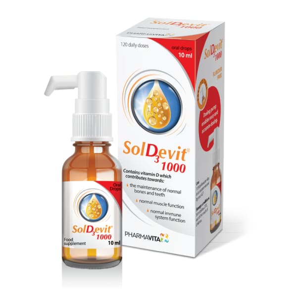  SolDevit 1000 UI Vitamin D3 Drops 10ml 
