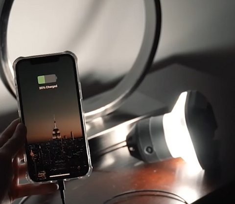 The LightRanger can be used to charge other devices in an emergency