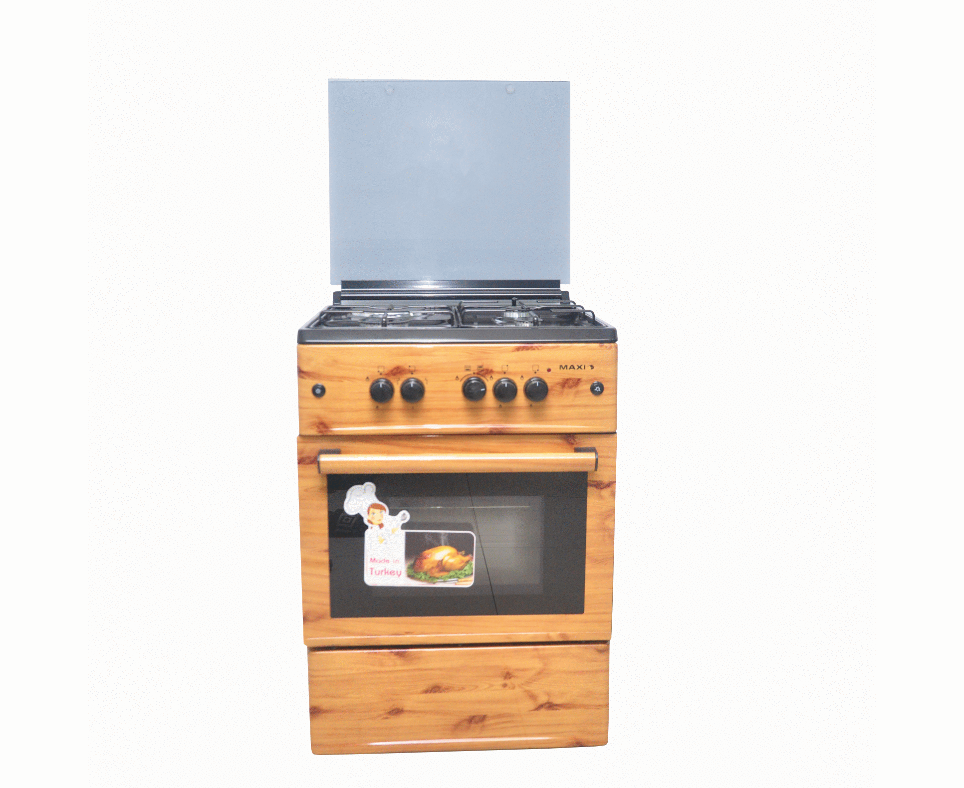 MAXI 3+1 freestanding Gas Cooker 60*60 Wood Finish | MAXI 6060(3+1) WOOD