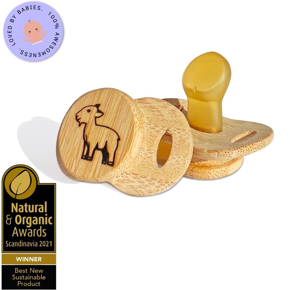 Two bamboo pacifiers