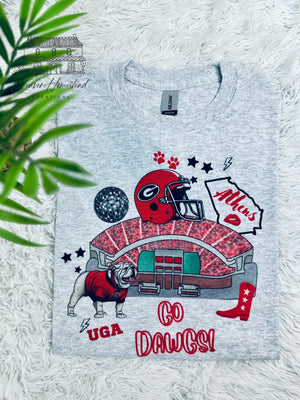 Athens Stadium, UGA, Cowboy Boots, GO DAWGS, Disco Ball - Weaver Homestead Creations