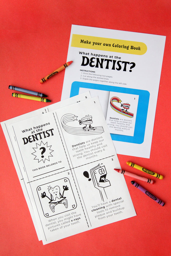 What happens at the dentist make your own coloring book