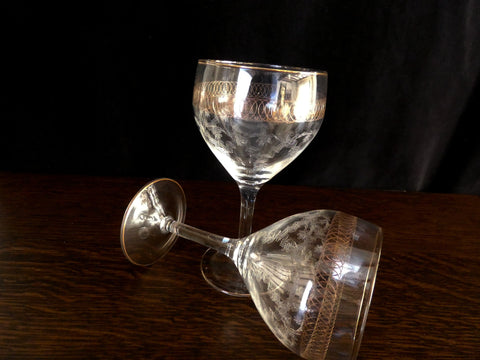 Vintage Brandy Crystal Glasses, France, Set 6