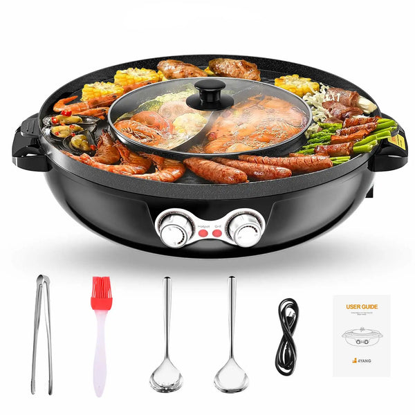 Cooking pot non stick Korean BBQ pan 316 Stainless steel frying pan co –  AOOKMIYA